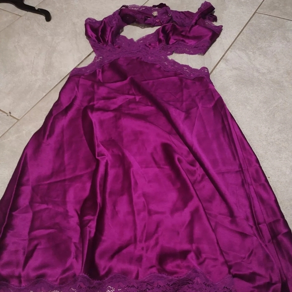 Elegant Purple Lace Nightgown
